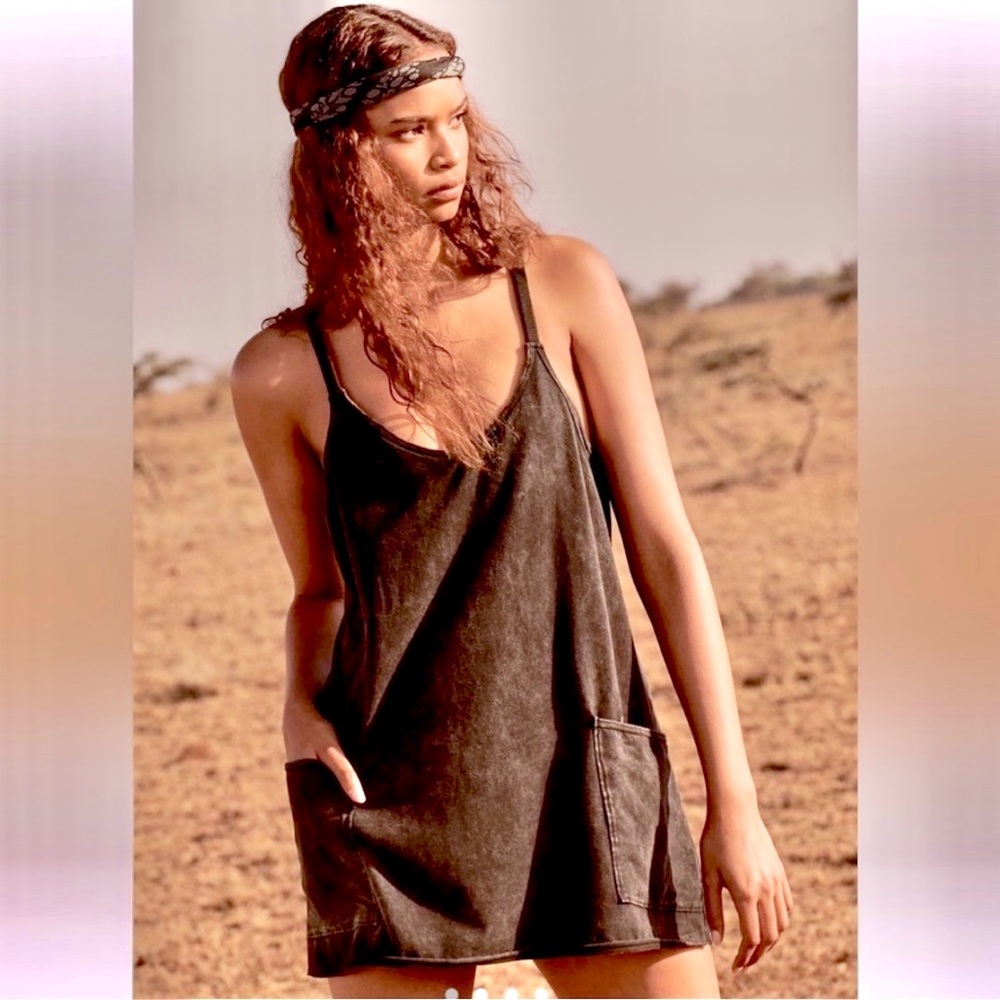 NEW Free People Movement Hot Shot Mini Dress Black - Picture 2 of 11